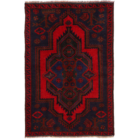 Baluchi Rug Handmade Multi Geometric 3x5 ft