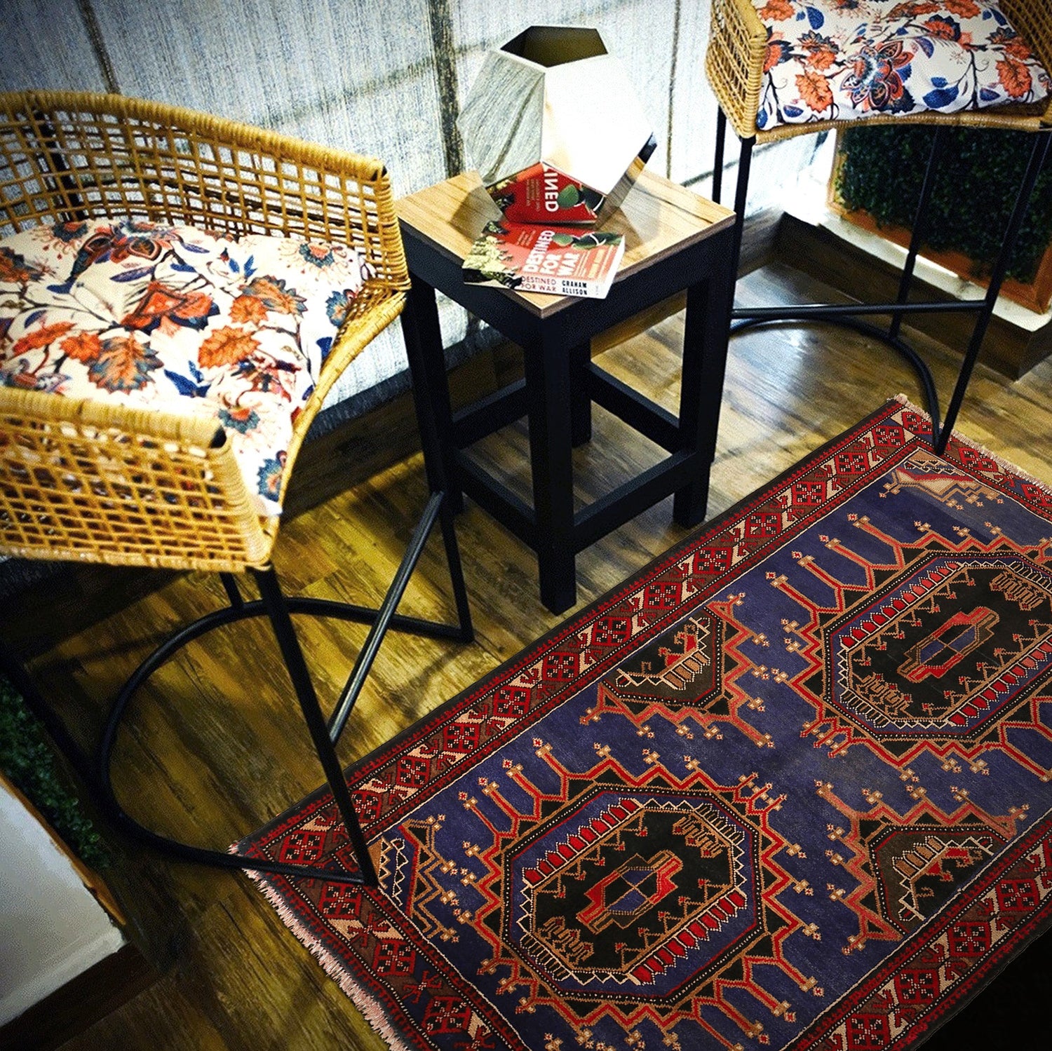Baluchi Rug Handmade Multi Geometric 4x6 ft