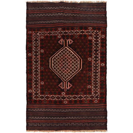 Baluchi Rug Handmade Multi Geometric 3x5 ft