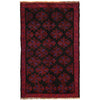 Baluchi Rug Handmade Black Floral 3x5 ft