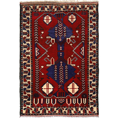 Baluchi Rug Handmade Multi Geometric 2x4 ft