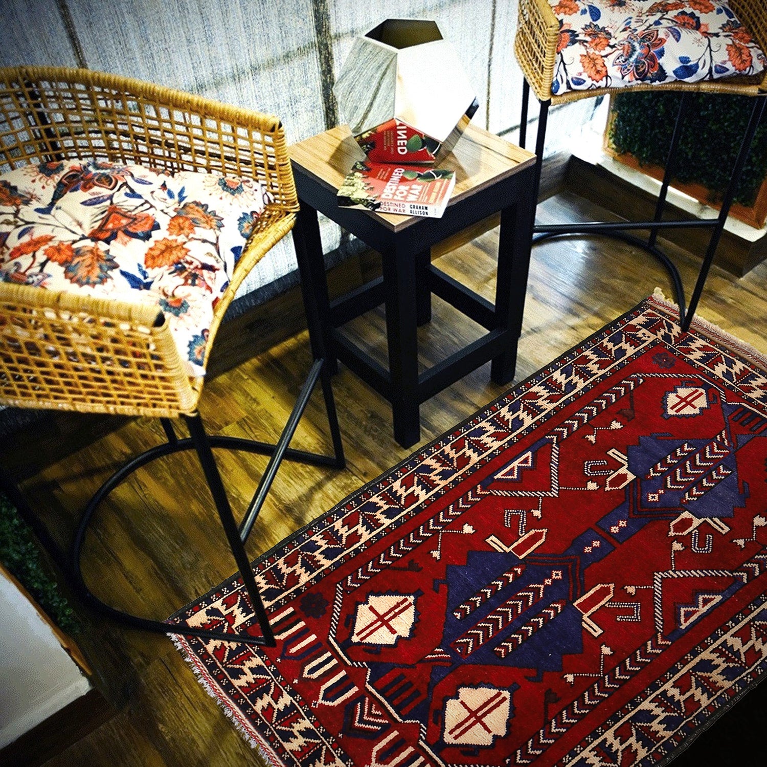 Baluchi Rug Handmade Multi Geometric 2x4 ft