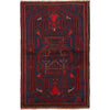 Baluchi Rug Handmade Navy Blue Floral 3x5 ft