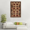 War Area Rug Handmade Brown Tank + Riffle + Helicopter 3x5