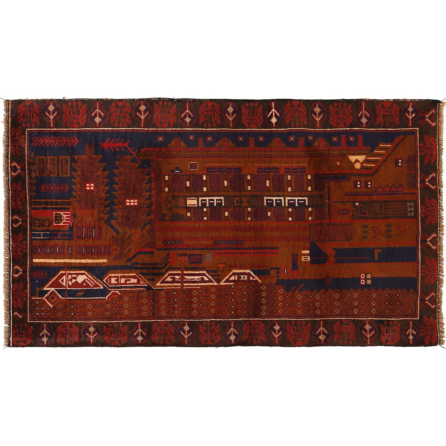 Pictorial Rug Handmade Multi Design