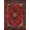 Kashan Area Rug Handmade Deep Red Medallion 9x12 ft