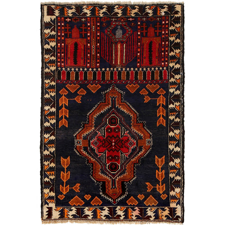 Baluchi Rug Handmade Multi Prayer Design 3x5 ft