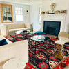 Kohistani Area Rug Handmade Black Floral 5x8 ft