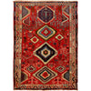 Kohistani Area Rug Handmade Vibrant Red Geometric 5x8 ft