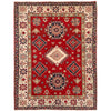 Kazak Rug Handmade Red Medallion 4x7 ft