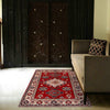 Kazak Rug Handmade Red Medallion 3x5 ft
