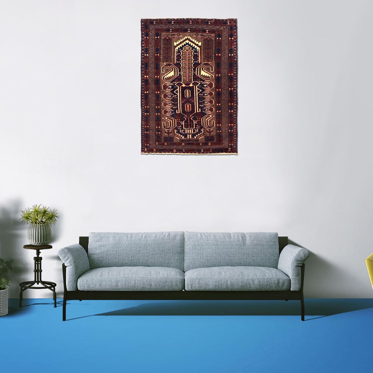 Baluchi Rug Handmade Multi Prayer Design 2x4 ft