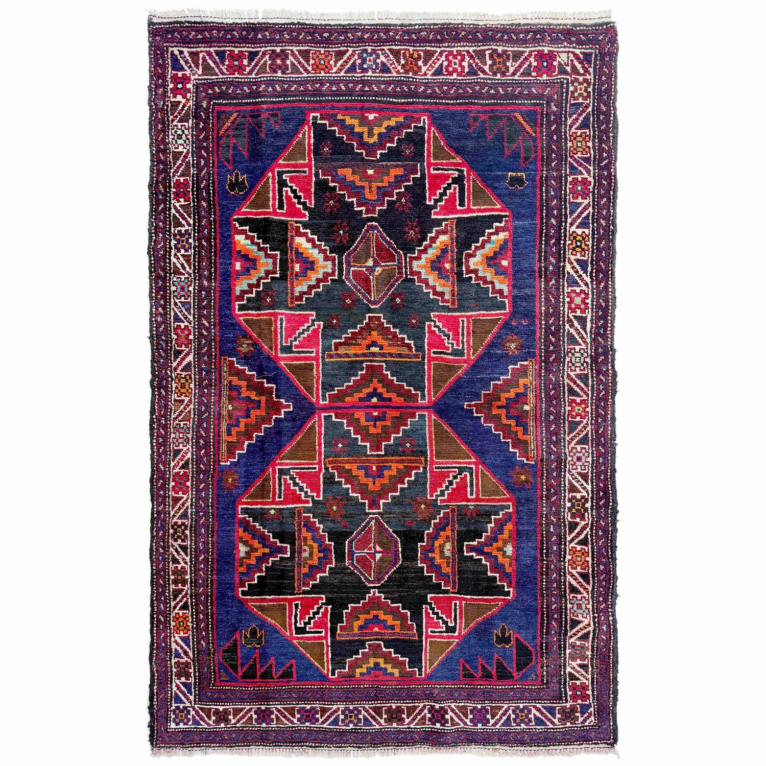Baluchi Rug Handmade Multi Floral 4x6 ft