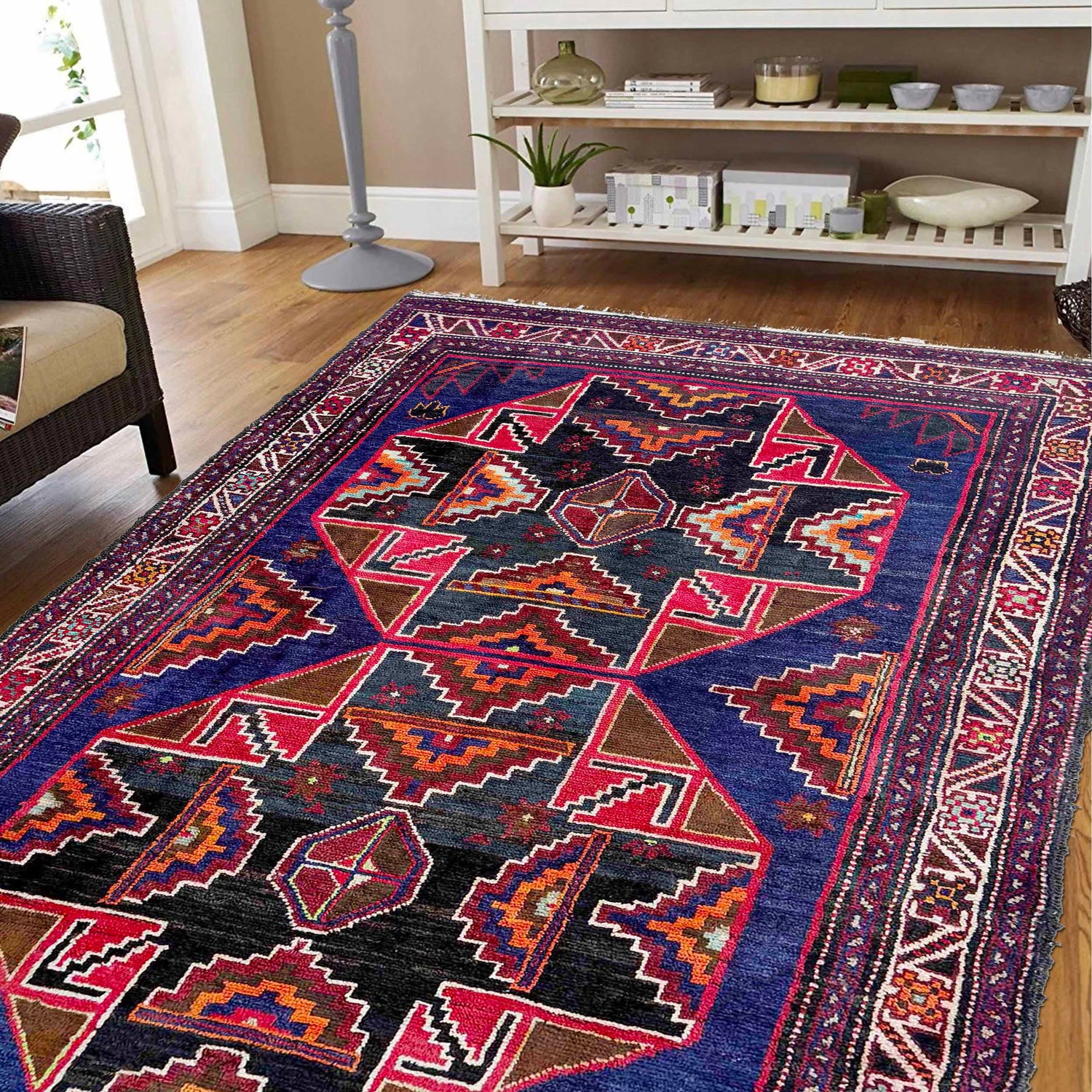 Baluchi Rug Handmade Multi Floral 4x6 ft