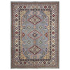 Kazak Rug Handmade Gray Medallion 4x7 ft