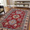 Kazak Rug Handmade Red Medallion 5x8 ft