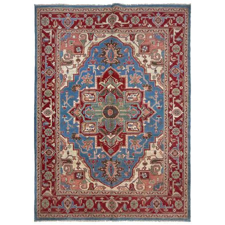 Heriz Area Rug Handmade Multi Medallion 4x7 ft