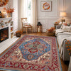Heriz Area Rug Handmade Multi Medallion 4x7 ft