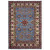 Kazak Rug Handmade Blue Medallion 5x8 ft