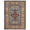 Kazak Rug Handmade Blue Medallion 4x6 ft