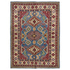 Kazak Rug Handmade Blue Medallion 4x7 ft