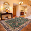 Kazak Rug Handmade Green Medallion 5x8 ft
