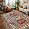 Kazak Rug Handmade Multi Medallion 4x6 ft