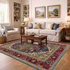 Heriz Area Rug Handmade Multi Medallion 4x6 ft