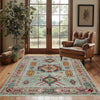 Kazak Rug Handmade Gray Medallion 4x6 ft