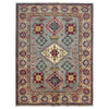 Kazak Rug Handmade Gray Medallion 4x7 ft
