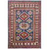 Kazak Rug Handmade Blue Medallion 4x6 ft