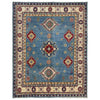 Kazak Rug Handmade Blue Medallion 4x7 ft
