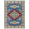 Kazak Rug Handmade Blue Medallion 4x6 ft