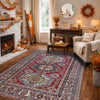 Kazak Rug Handmade Red Medallion 4x7 ft