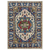 Heriz Area Rug Handmade Multi Medallion 4x6 ft