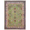 Kazak Rug Handmade Green Medallion 5x8 ft