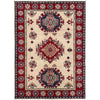 Kazak Rug Handmade Beige Medallion 4x6 ft