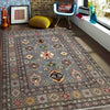 Kazak Rug Handmade Gray Medallion 4x7 ft