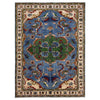 Kazak Rug Handmade Blue Medallion 4x7 ft