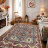 Kazak Rug Handmade Gray Medallion 4x7 ft