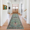 Sultani Area Rug Runner Handmade Blue Floral 10' Runner