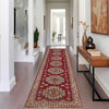 Kazak Rug Handmade Red Medallion 8' Runner