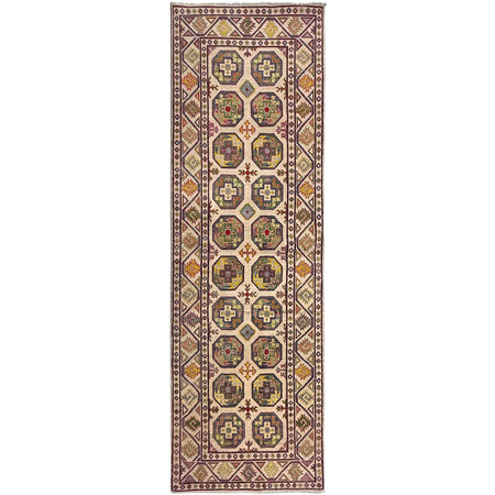Waziri Runner Handmade Beige Medallion 10' Runner