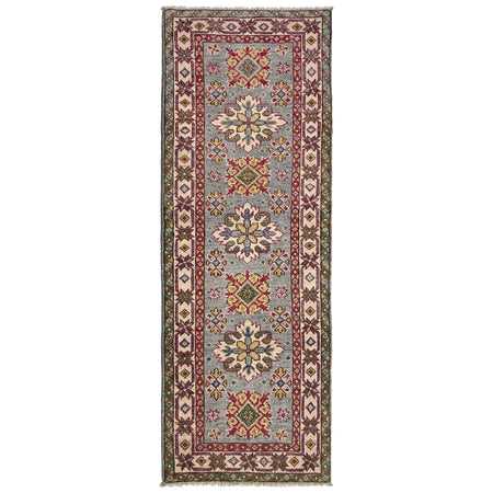 Kazak Rug Handmade Gray Medallion 6' Runner