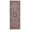 Kazak Rug Handmade Gray Medallion 5' Runner