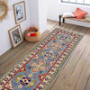 Kazak Rug Handmade Blue Medallion 6' Runner