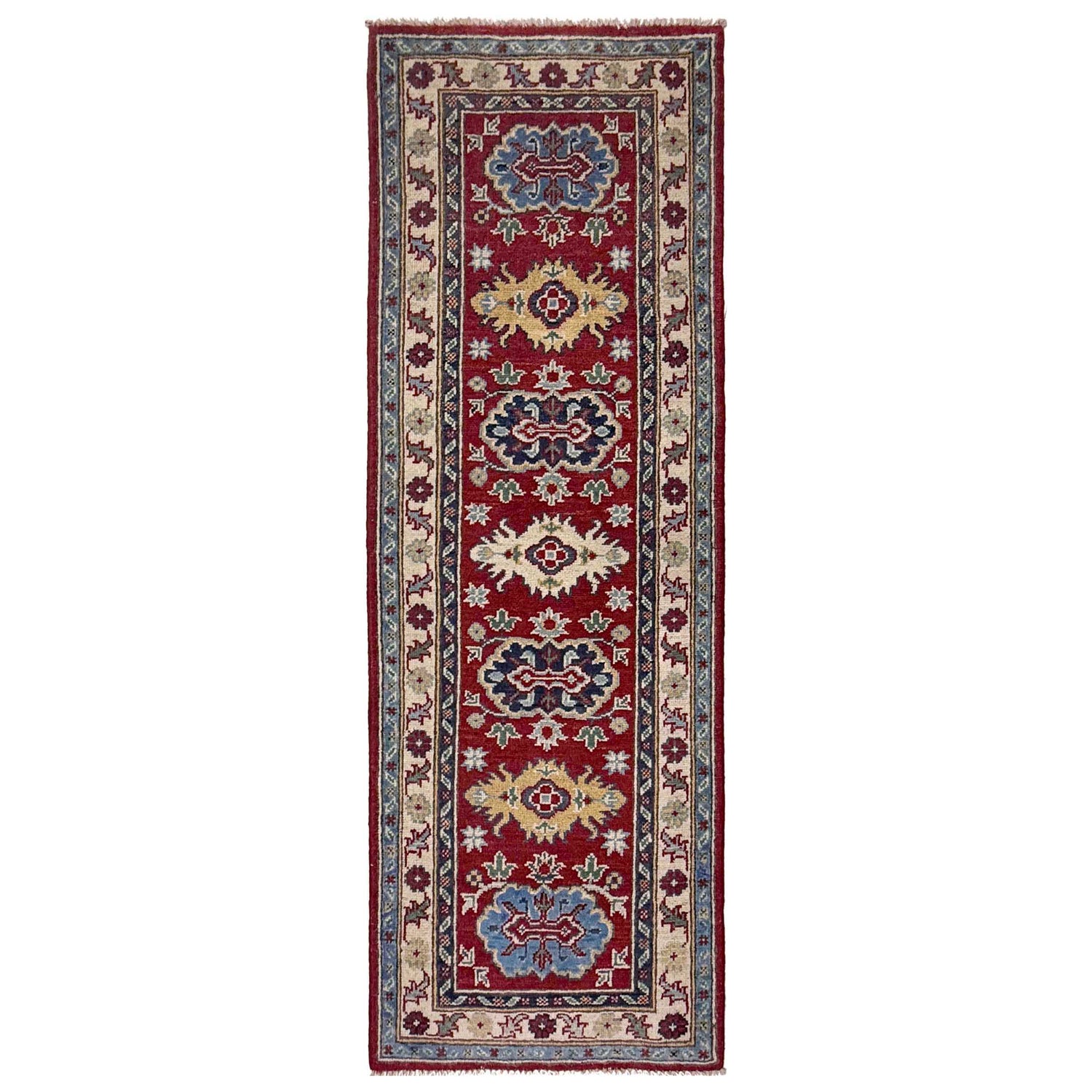Kazak Rug Handmade Red Medallion 5' Runner