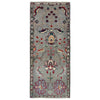 Sultani Area Rug Runner Handmade Gray Floral 5' Runner