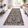 Sultani Area Rug Runner Handmade Gray Floral 5' Runner