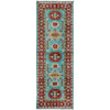 Kazak Rug Handmade Blue Medallion 5' Runner